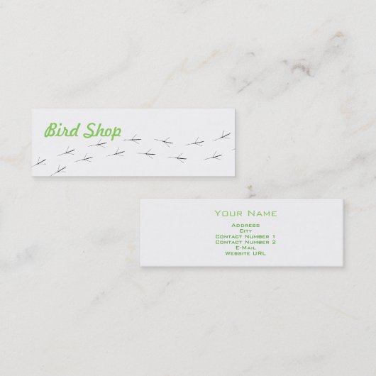 Visitekaartje vogelwinkel (Voorkant / Achterkant)