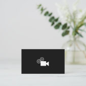 Visitekaartje voor aangepaste camera (zwart) (Staand voorkant)