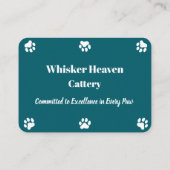 Visitekaartje voor aangepaste cattery (Achterkant)