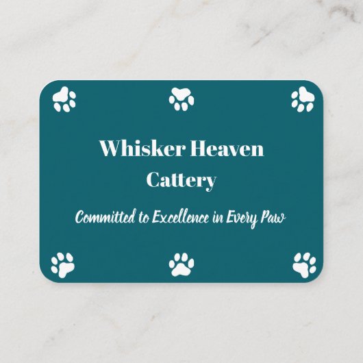 Visitekaartje voor aangepaste cattery (Achterkant)