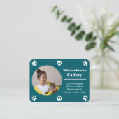 Visitekaartje voor aangepaste cattery (Staand voorkant)