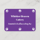 Visitekaartje voor aangepaste cattery (Achterkant)
