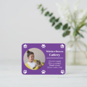 Visitekaartje voor aangepaste cattery (Staand voorkant)