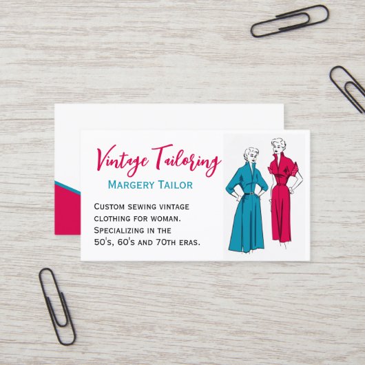 Visitekaartje voor aangepaste kledingverpakking (Voorkant / Achterkant in situ)