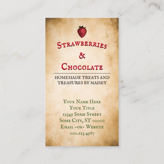 Visitekaartje voor aardbeieninformatie (Achterkant)