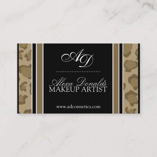 Visitekaartje voor afdrukken van luipaard (Voorkant)