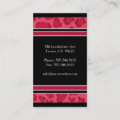 Visitekaartje voor afdrukken van luipaard (Achterkant)