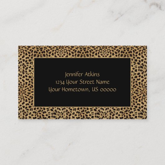 Visitekaartje voor afdrukken van luipaard (Voorkant)