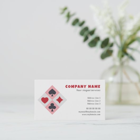 Visitekaartje voor  afspeelkaarten (Staand voorkant)