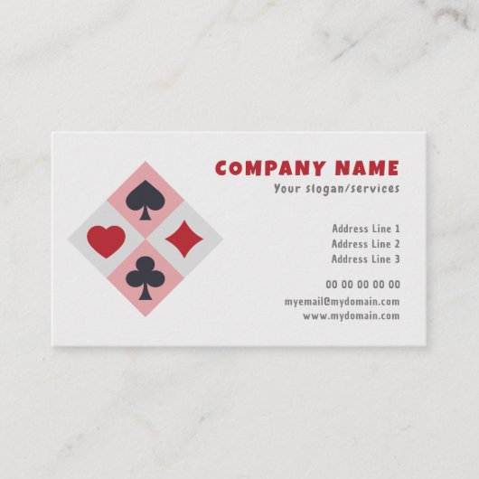 Visitekaartje voor  afspeelkaarten (Voorkant)