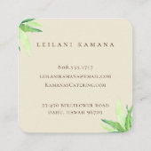 Visitekaartje voor ananasconservencatering (Achterkant)