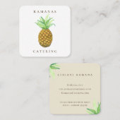 Visitekaartje voor ananasconservencatering (Voorkant / Achterkant)