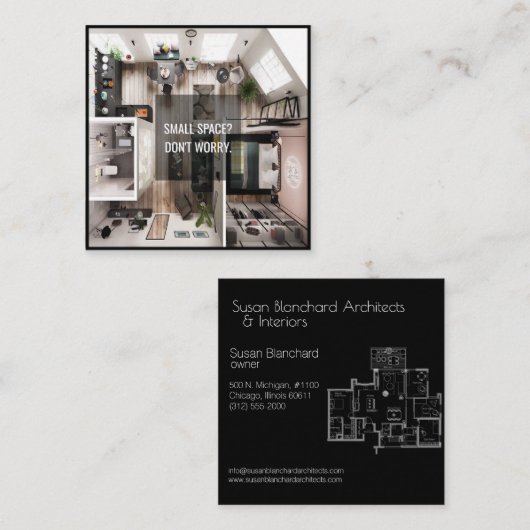 visitekaartje voor architect en interior designer (Voorkant / Achterkant)