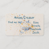 Visitekaartje voor artistieke Waterverf (Achterkant)