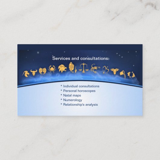 Visitekaartje voor astroloog (Achterkant)