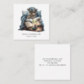 Visitekaartje voor auteur van puppy- en boekenkind (Voorkant / Achterkant)