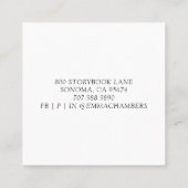 Visitekaartje voor auteur van puppy- en boekenkind (Achterkant)