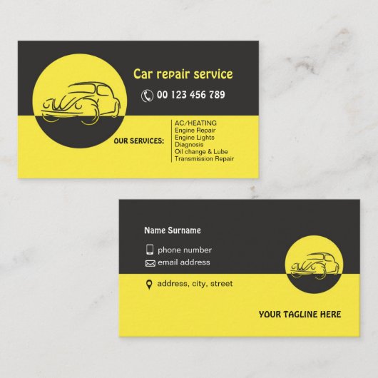 visitekaartje voor auto meistar (Voorkant / Achterkant)