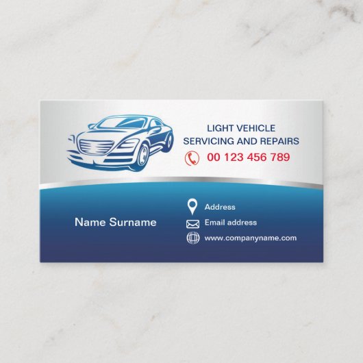 Visitekaartje voor Autodiensten (Voorkant)