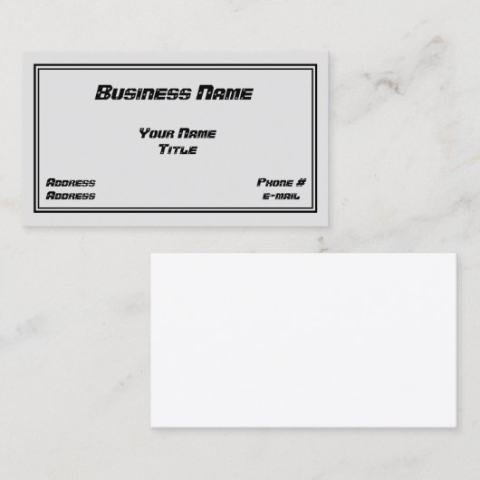 Visitekaartje voor automatisch ontwerp (Voorkant / Achterkant)