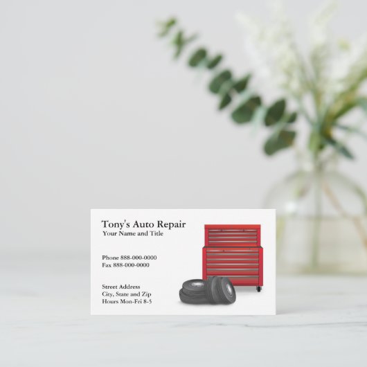 Visitekaartje voor automatische reparatie (Staand voorkant)