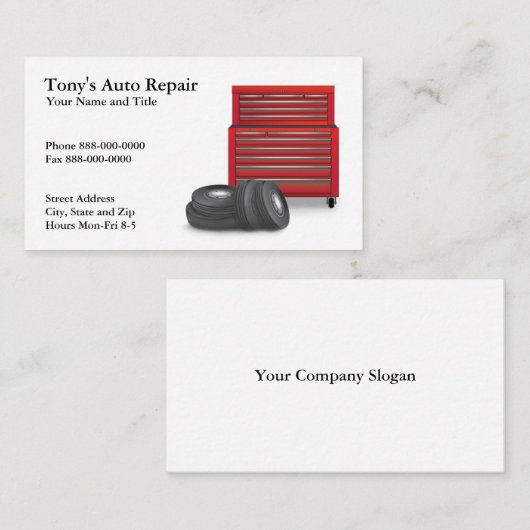 Visitekaartje voor automatische reparatie (Voorkant / Achterkant)