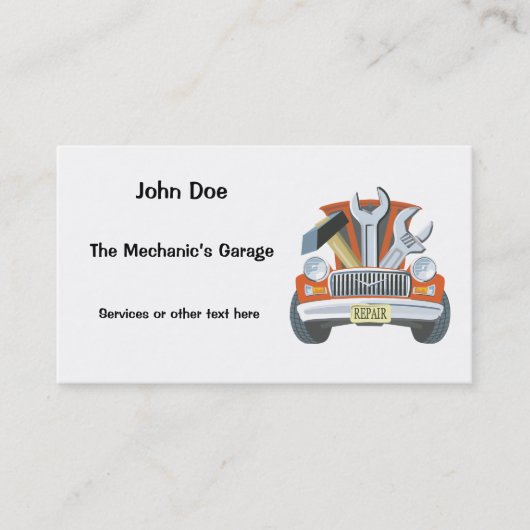 Visitekaartje voor automatische reparatie (Voorkant)