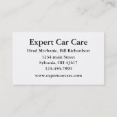 Visitekaartje voor automatische reparatie van wink (Achterkant)