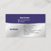 Visitekaartje voor automatische services (Achterkant)