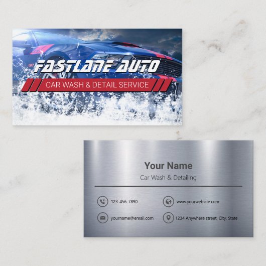 Visitekaartje voor autowrakken en gedetailleerde s (Voorkant / Achterkant)