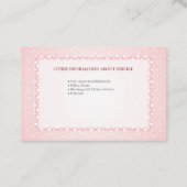 Visitekaartje voor babysitservice (Achterkant)