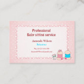 Visitekaartje voor babysitservice (Voorkant)