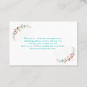 Visitekaartje voor babysitter en kinderopvang (Achterkant)