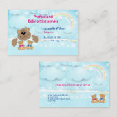 Visitekaartje voor babysitter en kinderopvang (Voorkant / Achterkant)