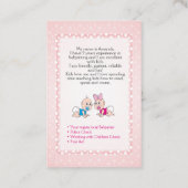 Visitekaartje voor babysitter en kinderopvang (Achterkant)