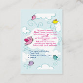 Visitekaartje voor babysitter en kinderopvang (Achterkant)