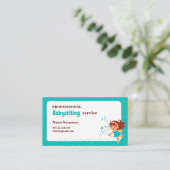Visitekaartje voor babysitter, kinderopvang (Staand voorkant)