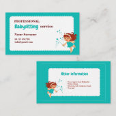 Visitekaartje voor babysitter, kinderopvang (Voorkant / Achterkant)