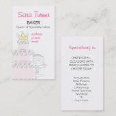 Visitekaartje voor bakkerijen of bakkerijen (Voorkant / Achterkant)