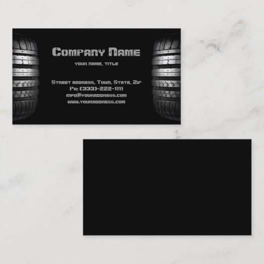 Visitekaartje voor bandenmontage en -balancering (Voorkant / Achterkant)