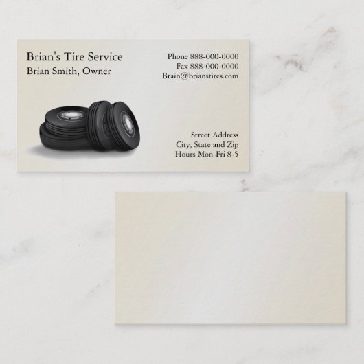 Visitekaartje voor bandenverkoop (Voorkant / Achterkant)