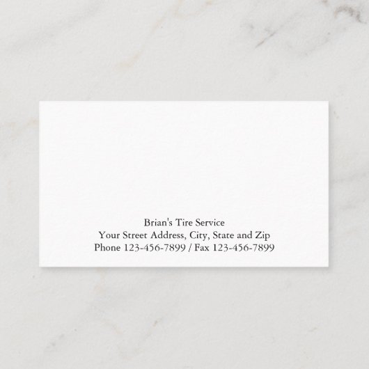 Visitekaartje voor bandenverkoop (Achterkant)