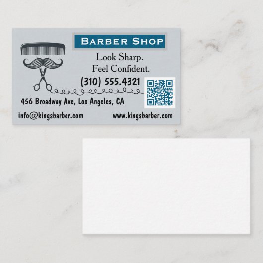 Visitekaartje voor Barber (Barbershop) Eenzijdige  (Voorkant / Achterkant)