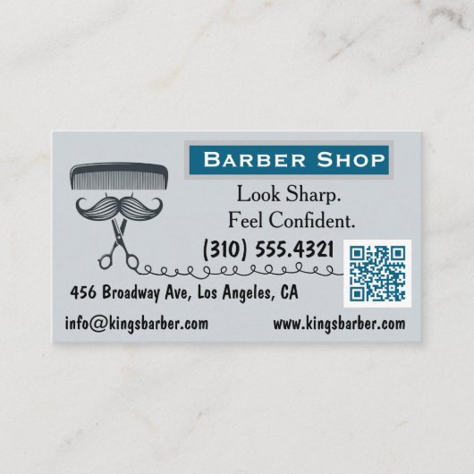 Visitekaartje voor Barber (Barbershop) Eenzijdige  (Voorkant)