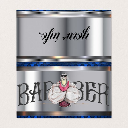 visitekaartje voor barber Sjabloon (Buitenkant ongevouwen)