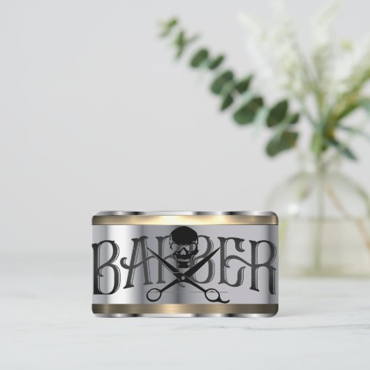 visitekaartje voor barber Sjabloon (Staand voorkant)