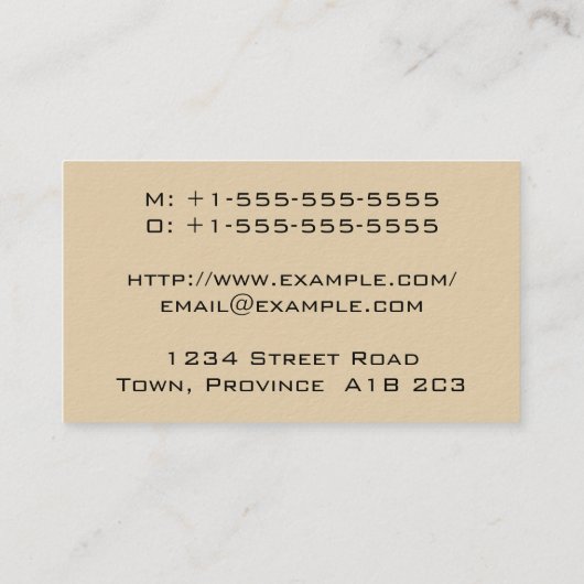 Visitekaartje voor basis- en minimale openbare aan (Achterkant)