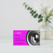 Visitekaartje voor basisfotografie (Magenta) (Staand voorkant)