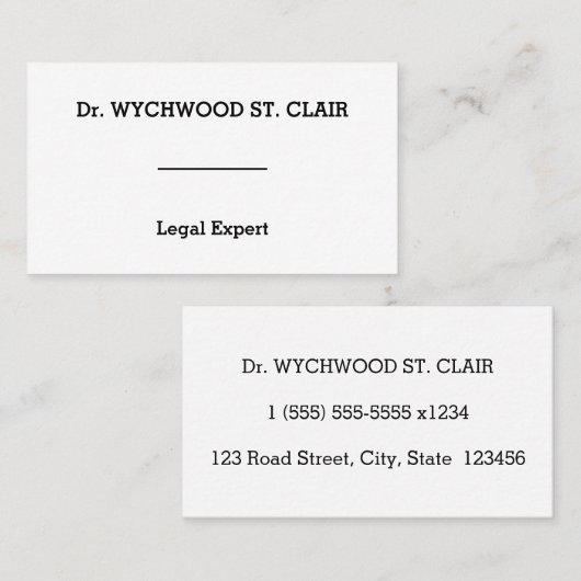 Visitekaartje voor bedrijven, basis en respect (Voorkant / Achterkant)