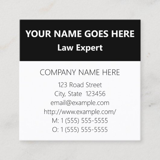 Visitekaartje voor bedrijven, basis en respect (Voorkant)